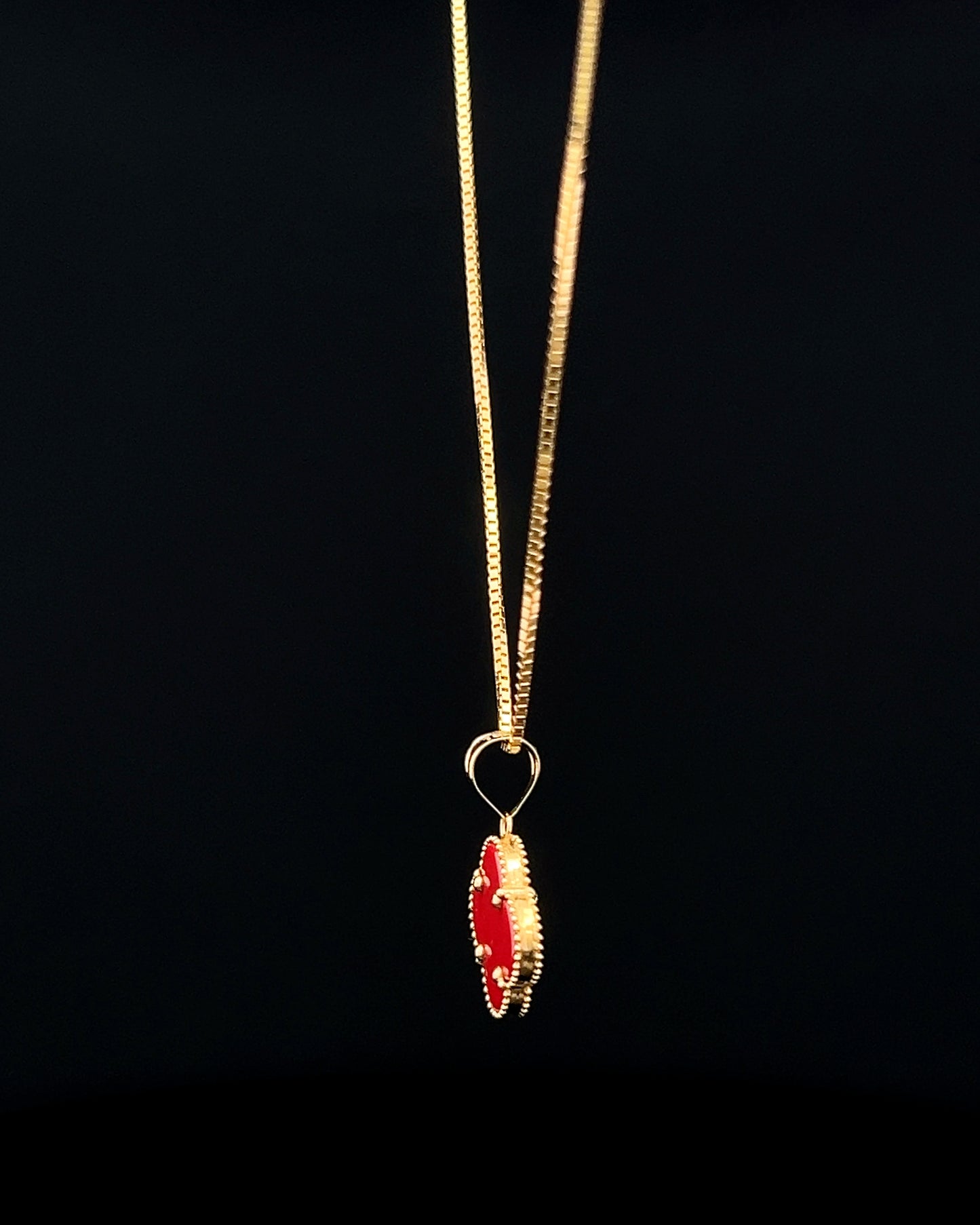 Cadena veneciana clover rojo 45cm