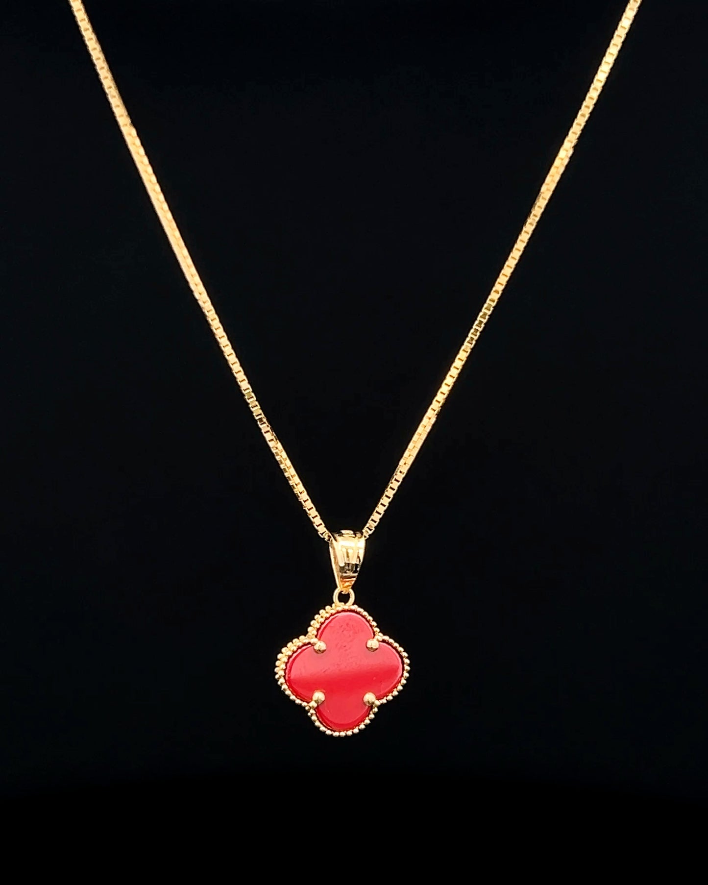 Cadena veneciana clover rojo 45cm