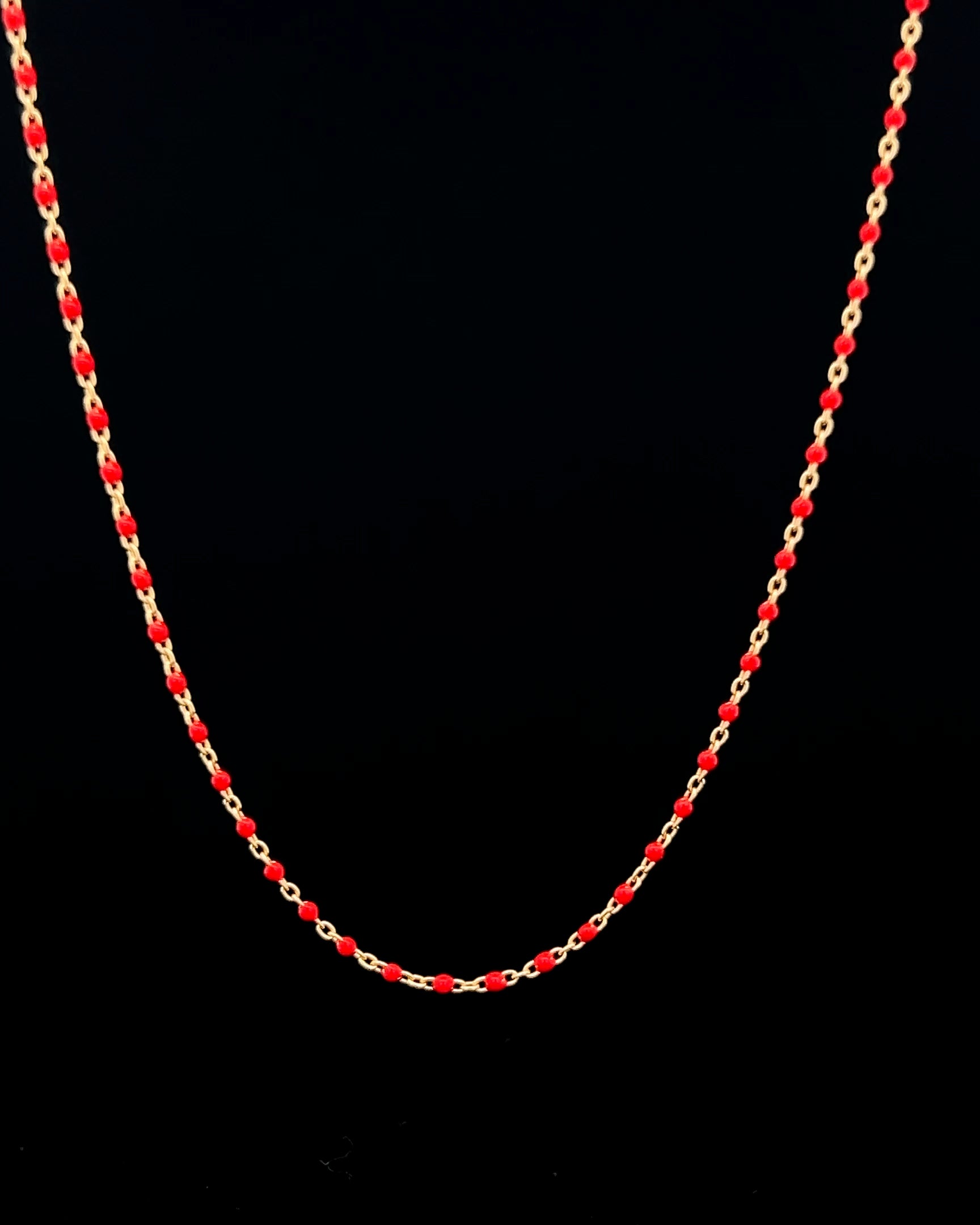 Cadena mostacilla roja 45cm