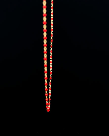 Cadena mostacilla roja 45cm