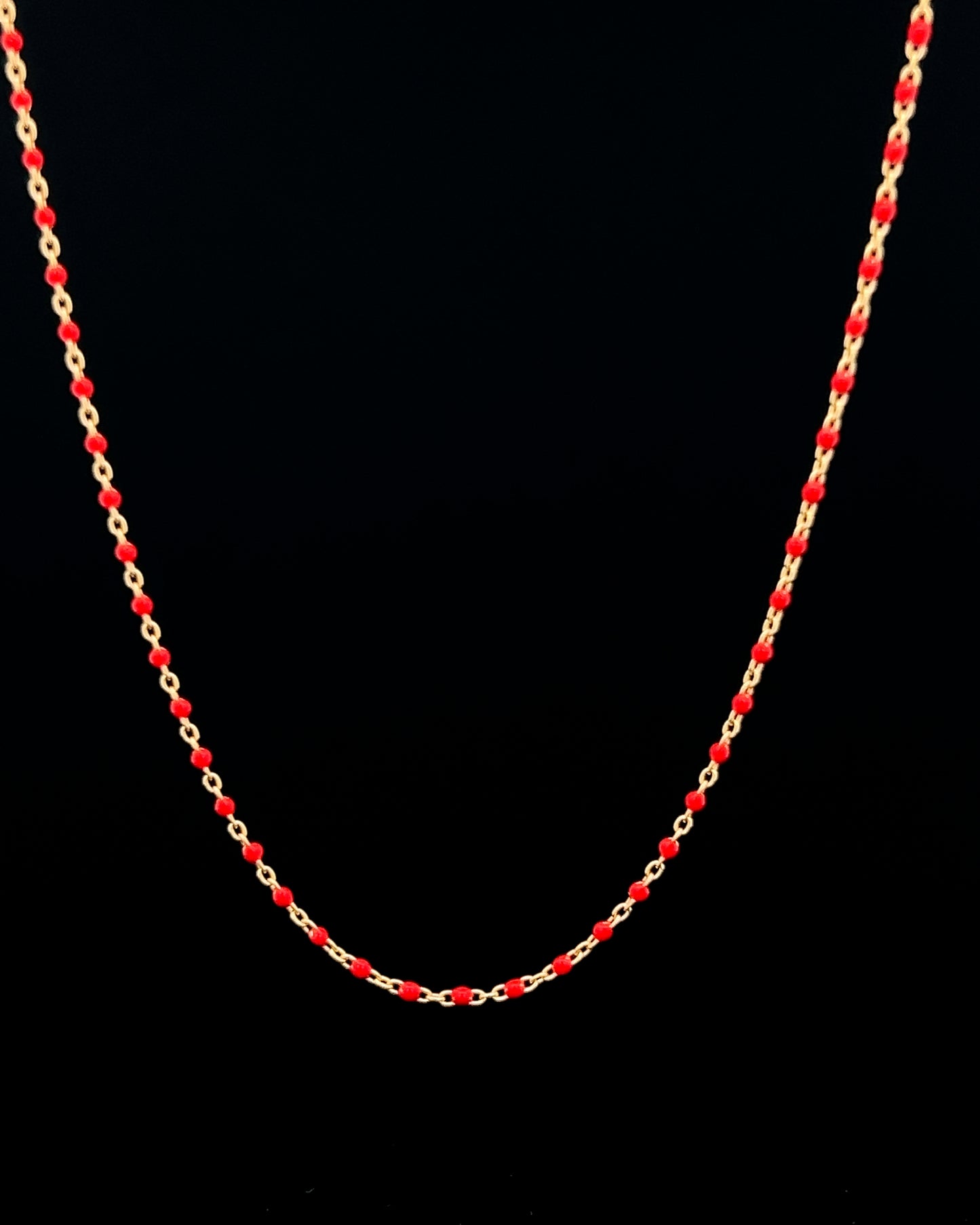 Cadena mostacilla roja 45cm