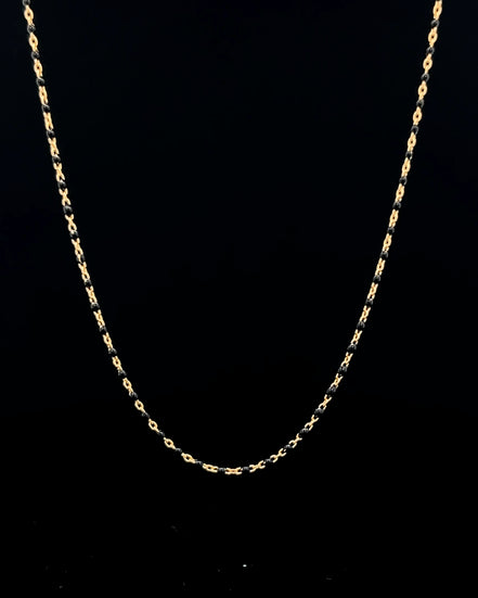 Cadena mostacilla negra 45cm