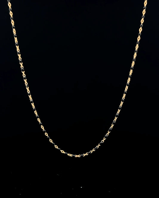 Cadena mostacilla negra 45cm