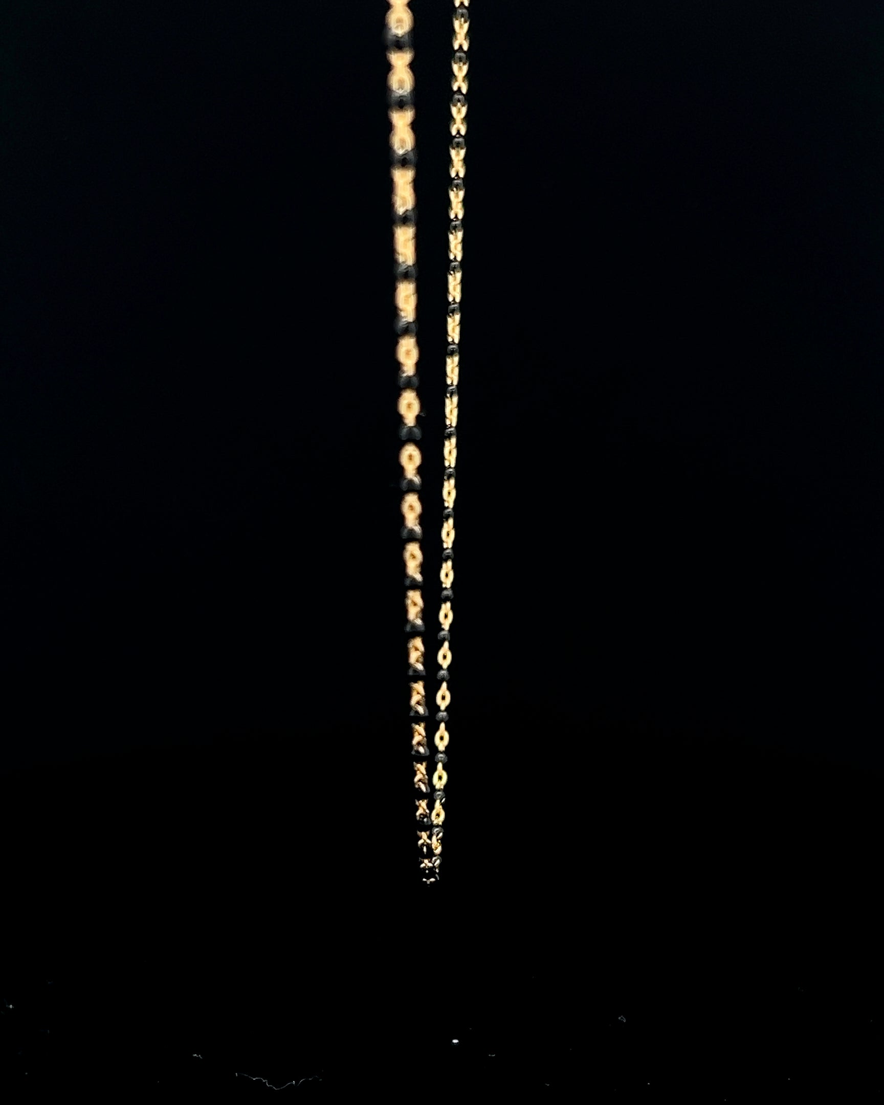 Cadena mostacilla negra 45cm