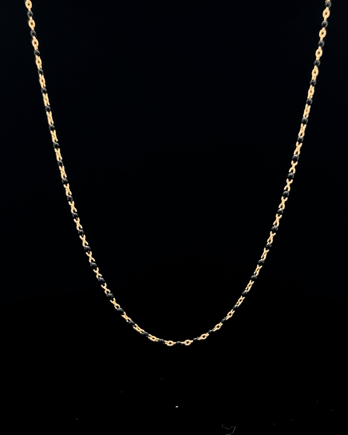 Cadena mostacilla negra 45cm