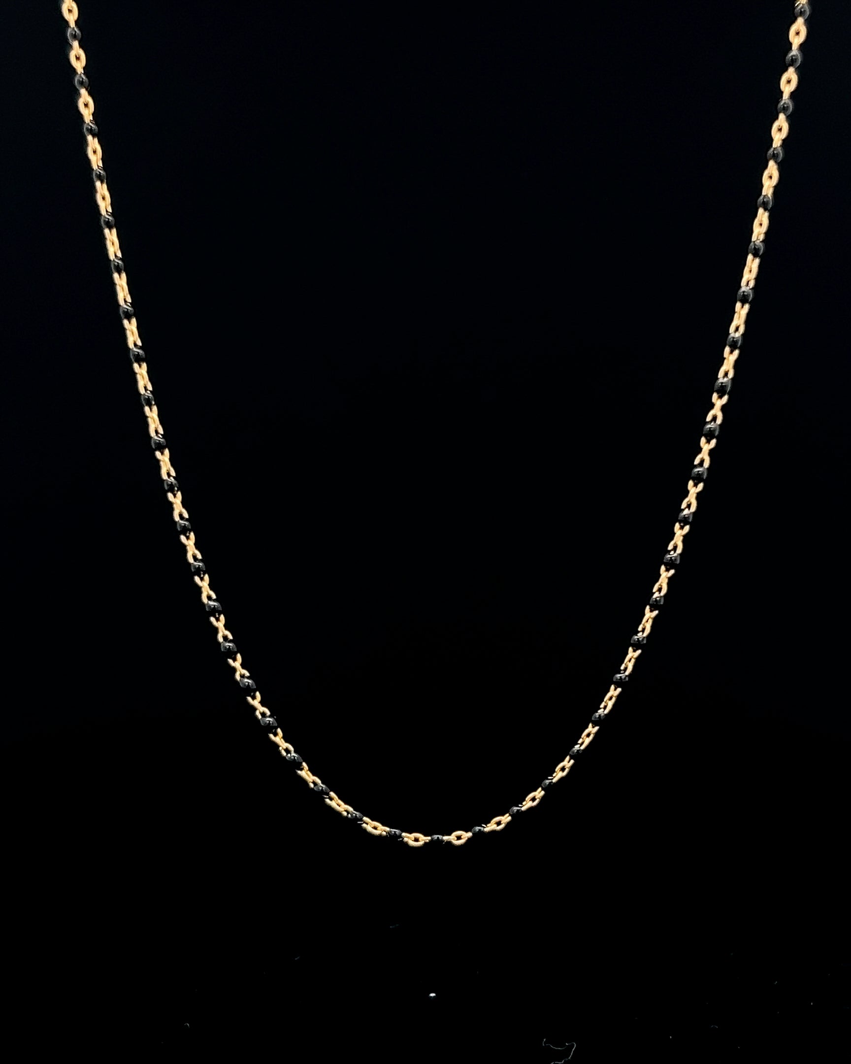 Cadena mostacilla negra 45cm