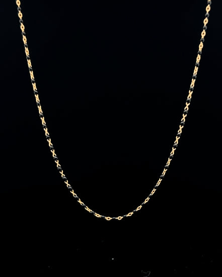 Cadena mostacilla negra 45cm