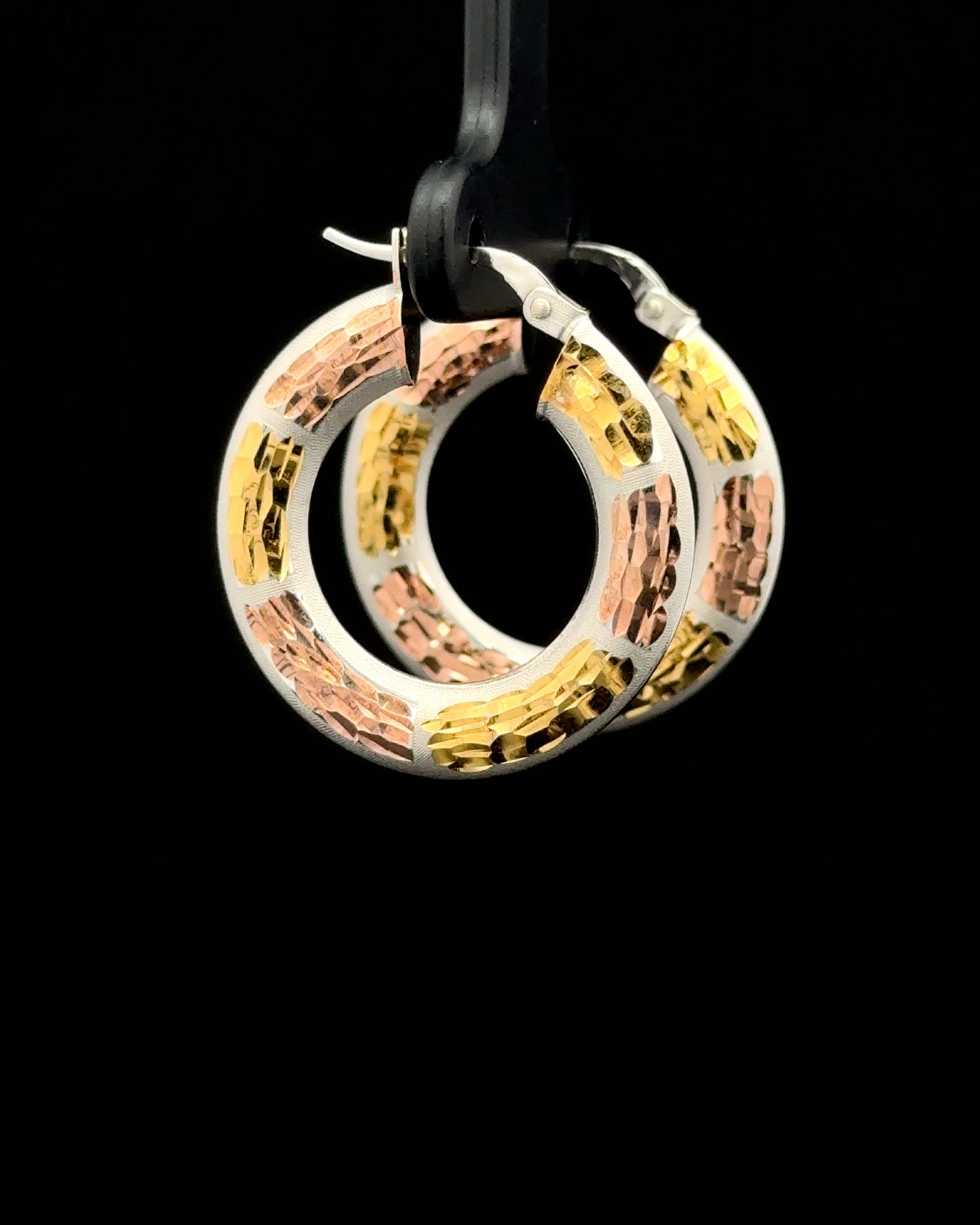 Argollas fancy 3 tonos