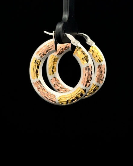 Argollas fancy 3 tonos
