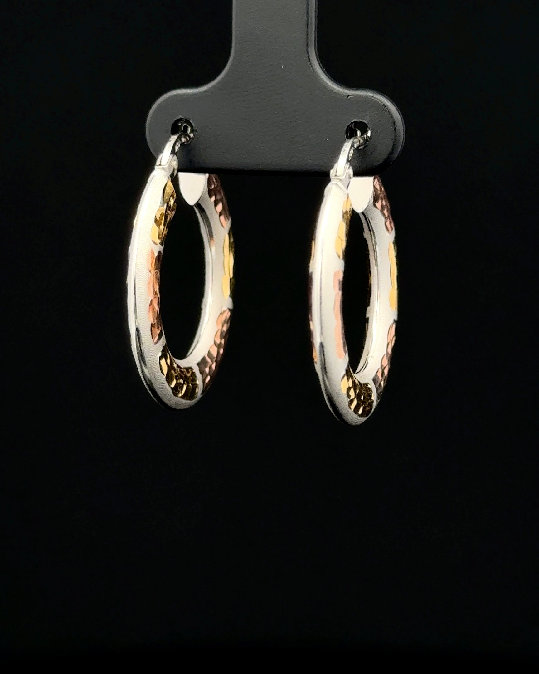Argollas fancy 3 tonos