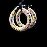 Argollas fancy 3 tonos