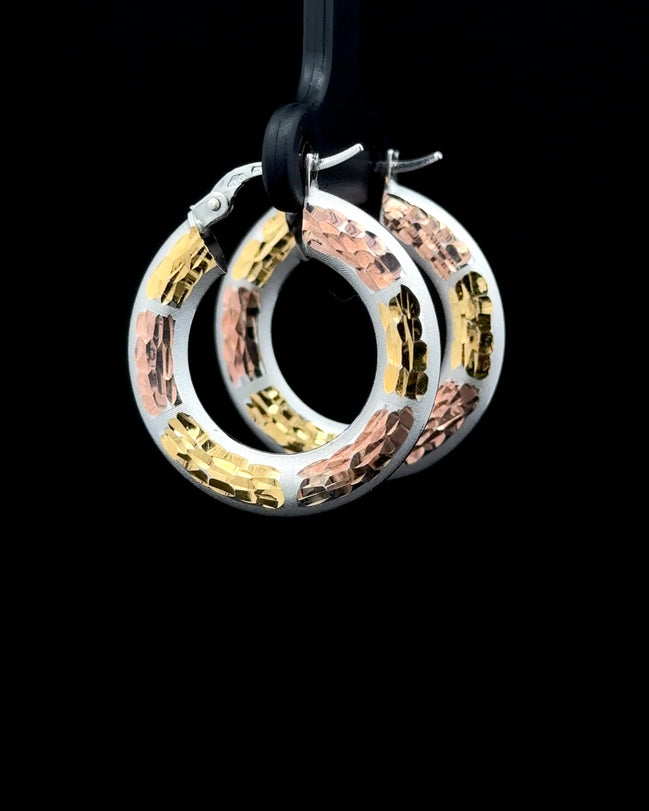 Argollas fancy 3 tonos
