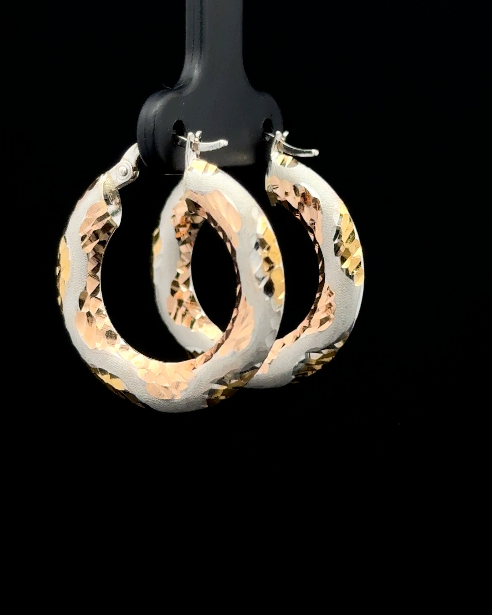 Argollas fancy 3 tonos