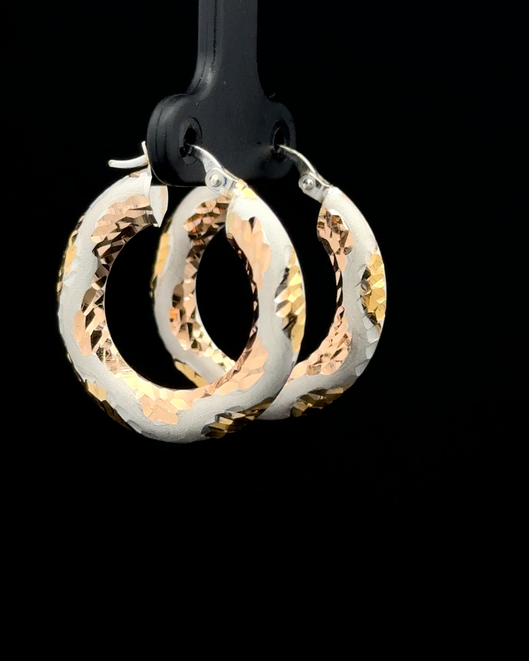 Argollas fancy 3 tonos