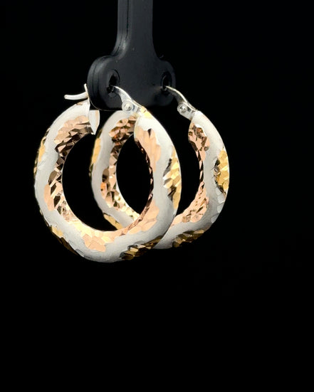 Argollas fancy 3 tonos