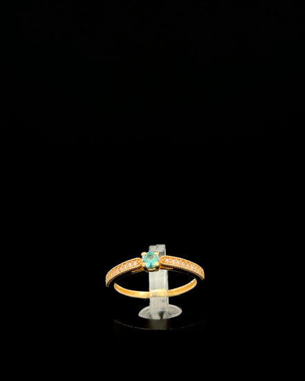 Anillo solitario verde 5