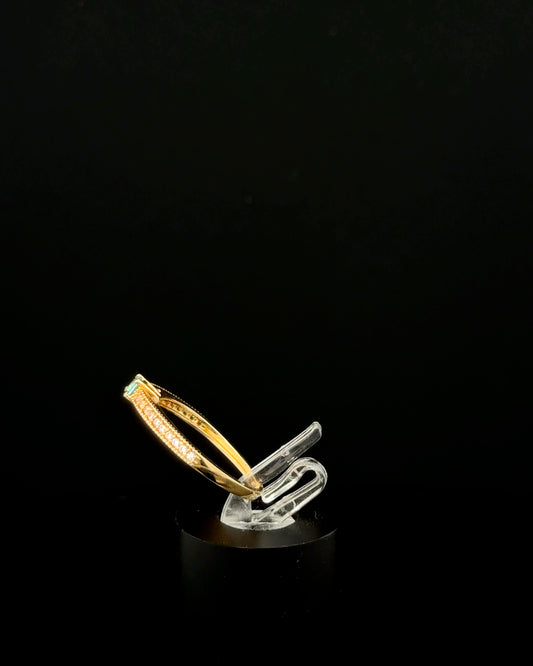 Anillo solitario verde 5