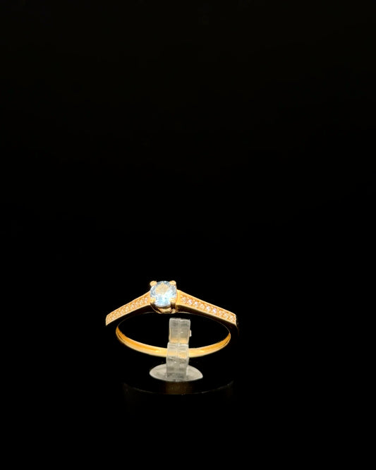 Anillo solitario azul 7 1/2