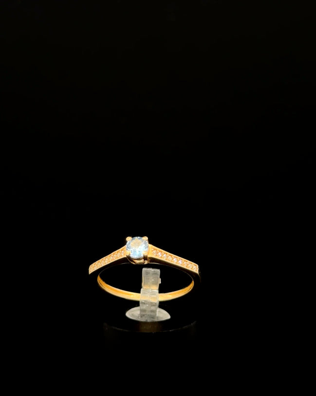 Anillo solitario azul 7 1/2