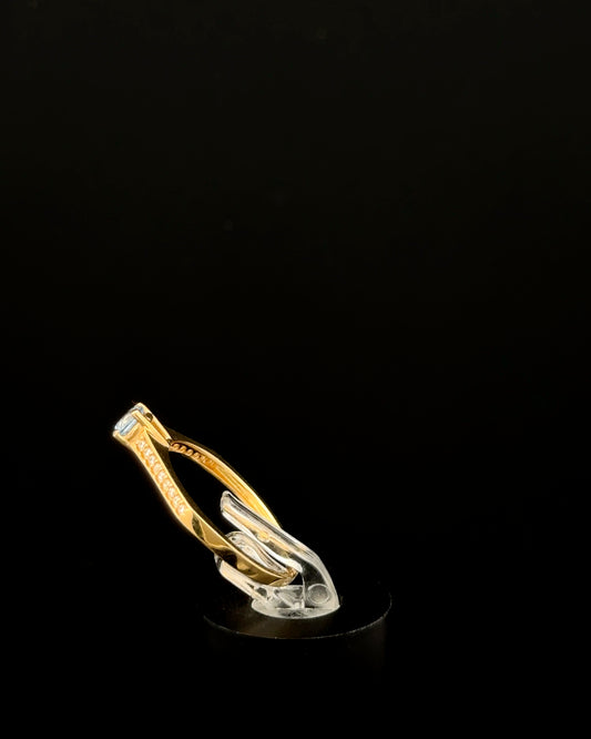 Anillo solitario azul 7 1/2