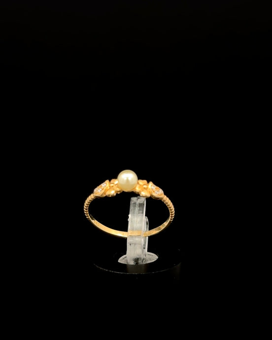 Anillo solitario perla 6 1/2