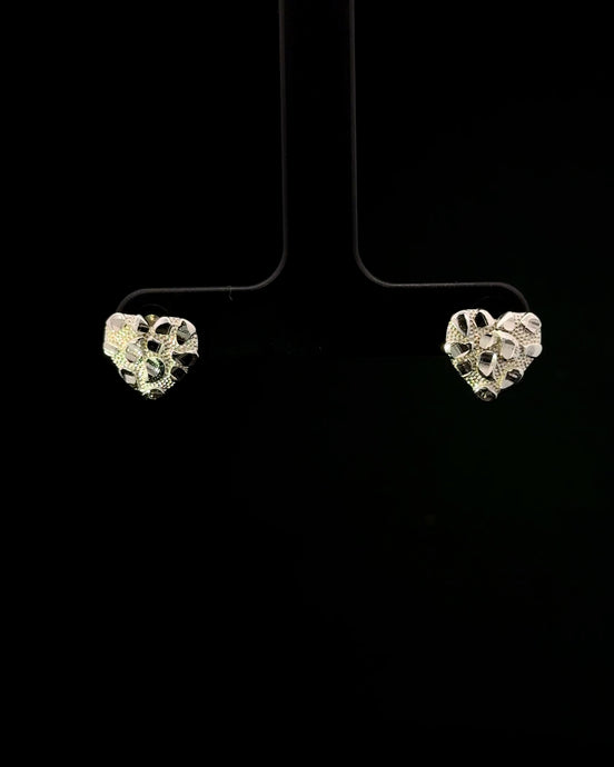 Zarcillos Corazón Nugget Plata 925