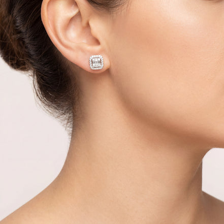 Zarcillos square cut plata 925