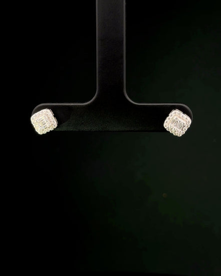 Zarcillos square cut plata 925