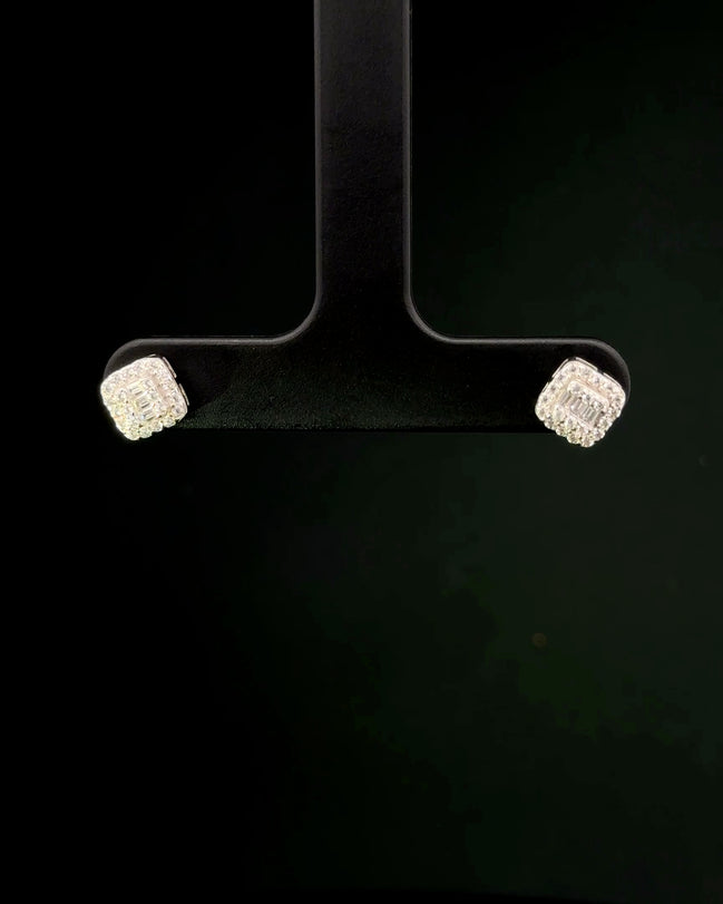 Zarcillos square cut plata 925