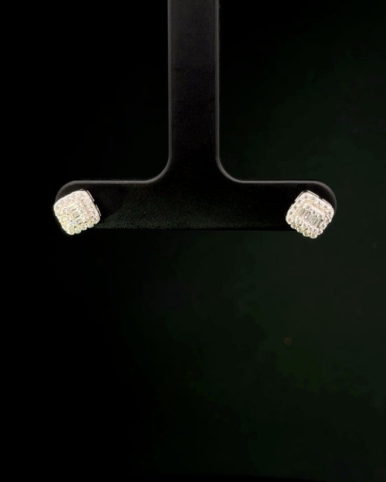 Zarcillos square cut plata 925