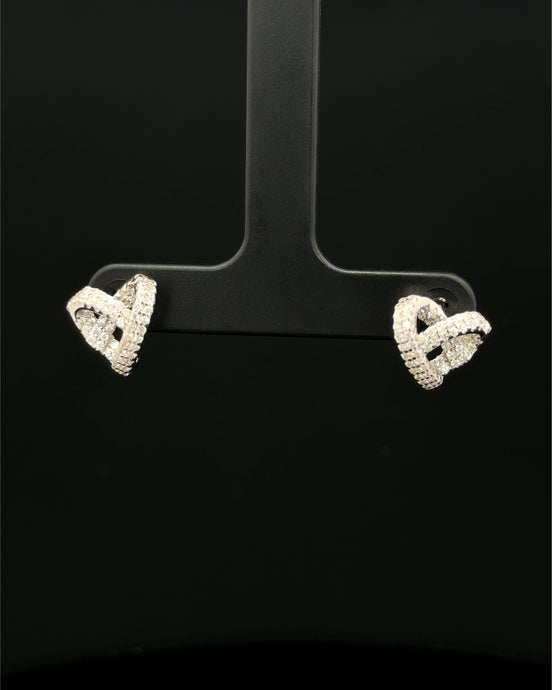 Zarcillos Corazón trenzado plata 925