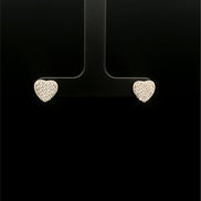 Zarcillos corazón brillante plata 925