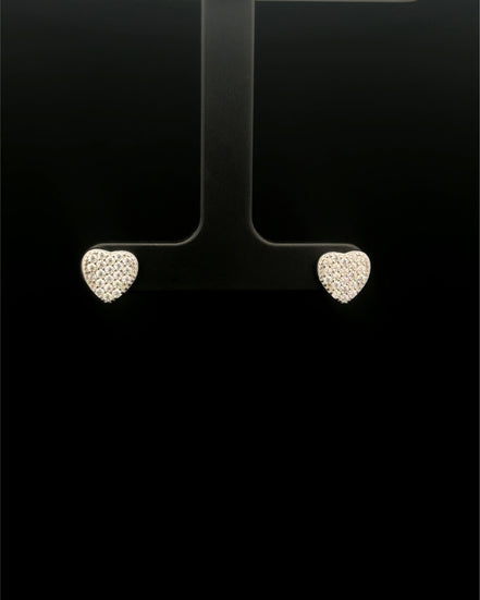 Zarcillos corazón brillante plata 925