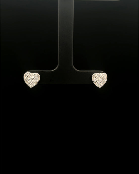 Zarcillos corazón brillante plata 925