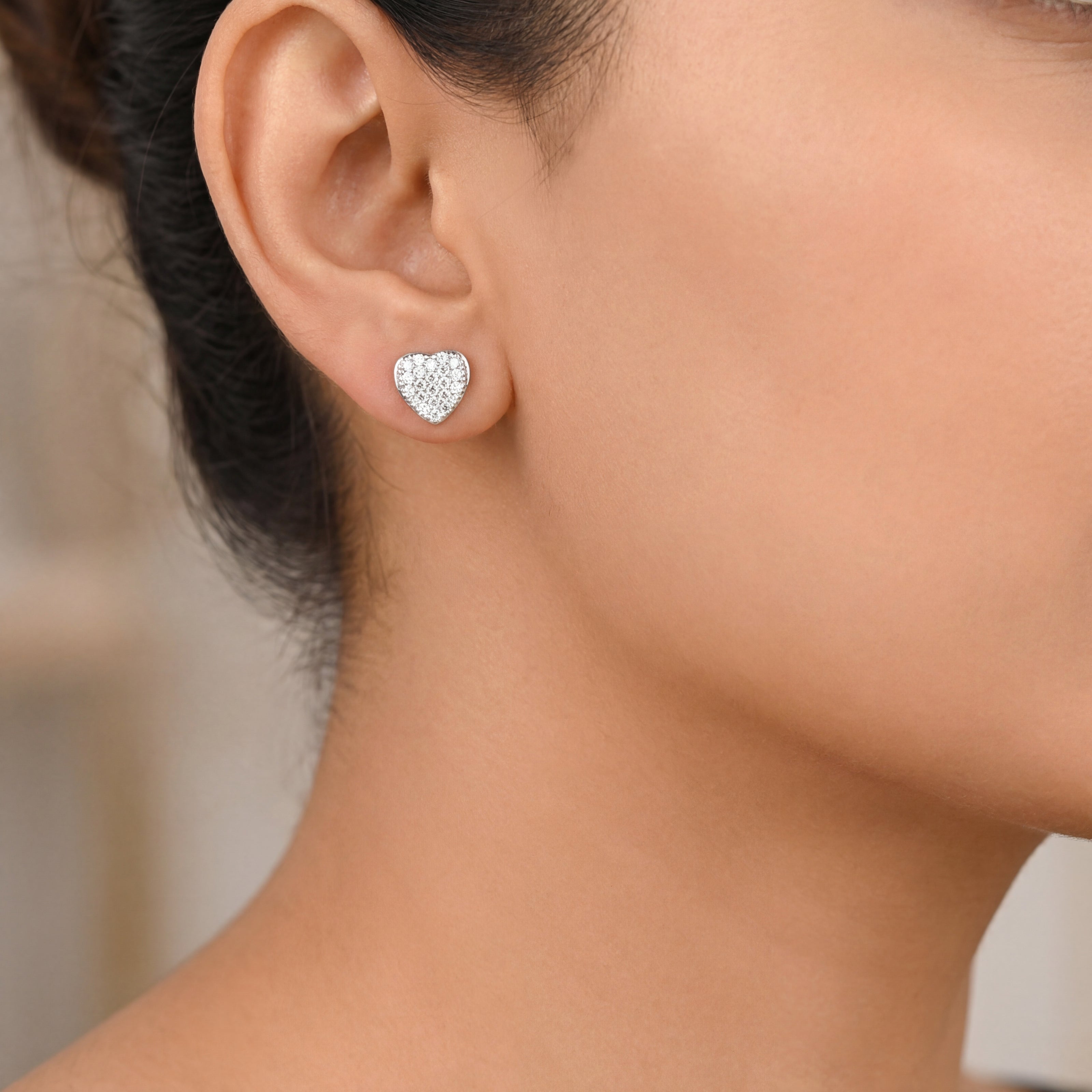 Zarcillos corazón brillante plata 925