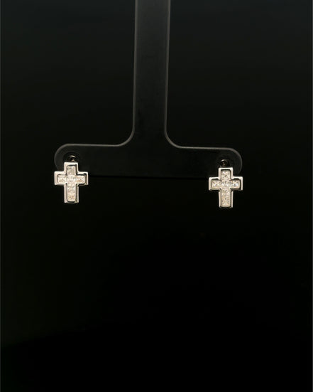Zarcillos Cruz Plata 925