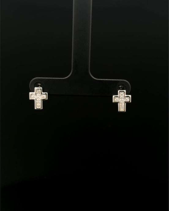 Zarcillos Cruz Plata 925