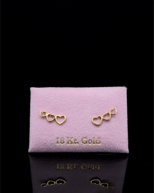 Zarcillos triple corazón