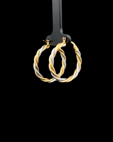 Argollas entochadas dos tonos