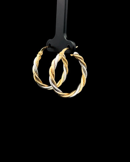Argollas entochadas dos tonos