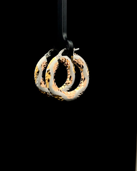 Argollas oro blanco diamantadas