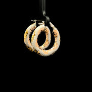 Argollas oro blanco diamantadas