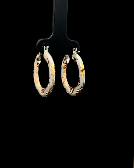 Argollas oro blanco diamantadas